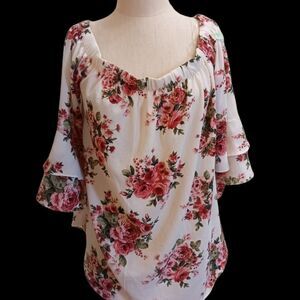 Floral off shoulder spring top blouse 🌟